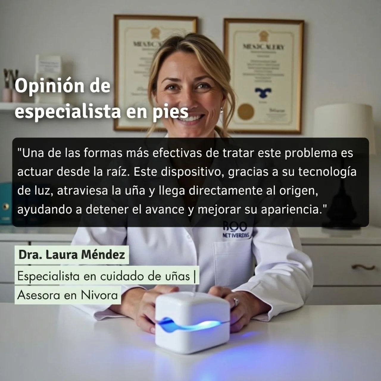 Dispositivo Nivora para Hongos en Uñas