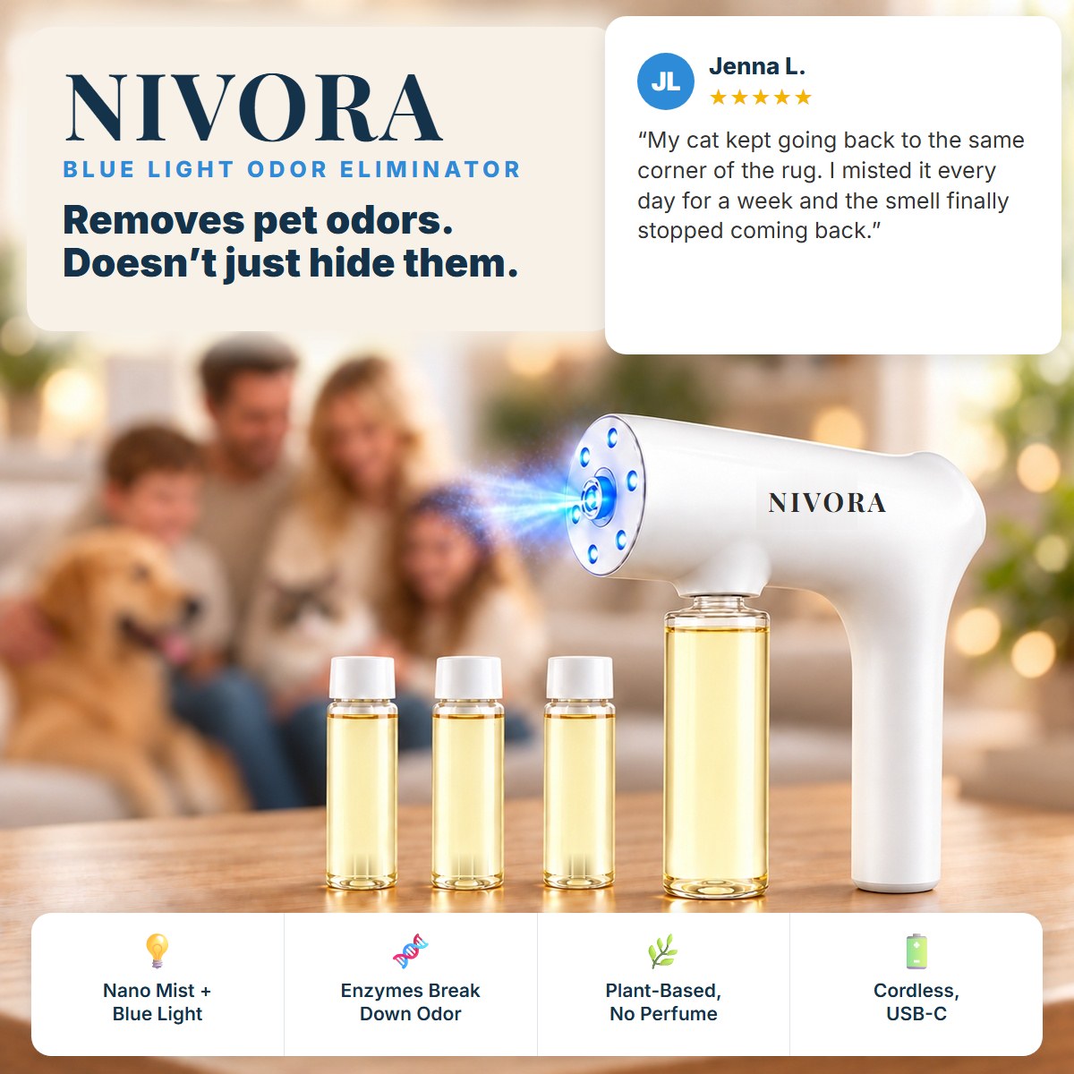 Nivora Blue Light Odor Eliminator with refills